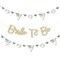 Big Dot of Happiness Boho Botanical Bride - Bridal Shower &#x26; Wedding Party - 36 Banner Cutouts &#x26; No-Mess Real Gold Glitter Bride-To-Be Banner Letters